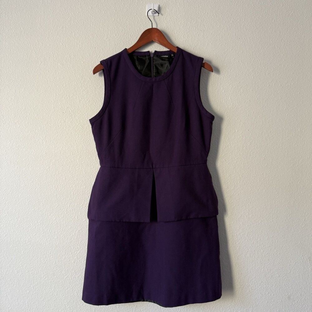 Kate Spade Saturday Peplum Power Dress Size 12 Purple Sleeveless Corporate Chic